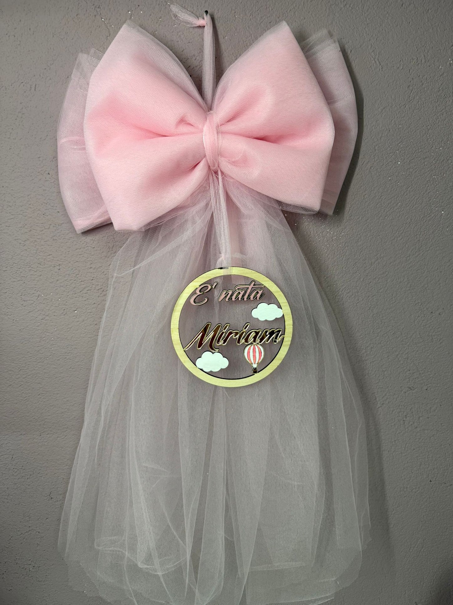 Fiocco nascita in tulle