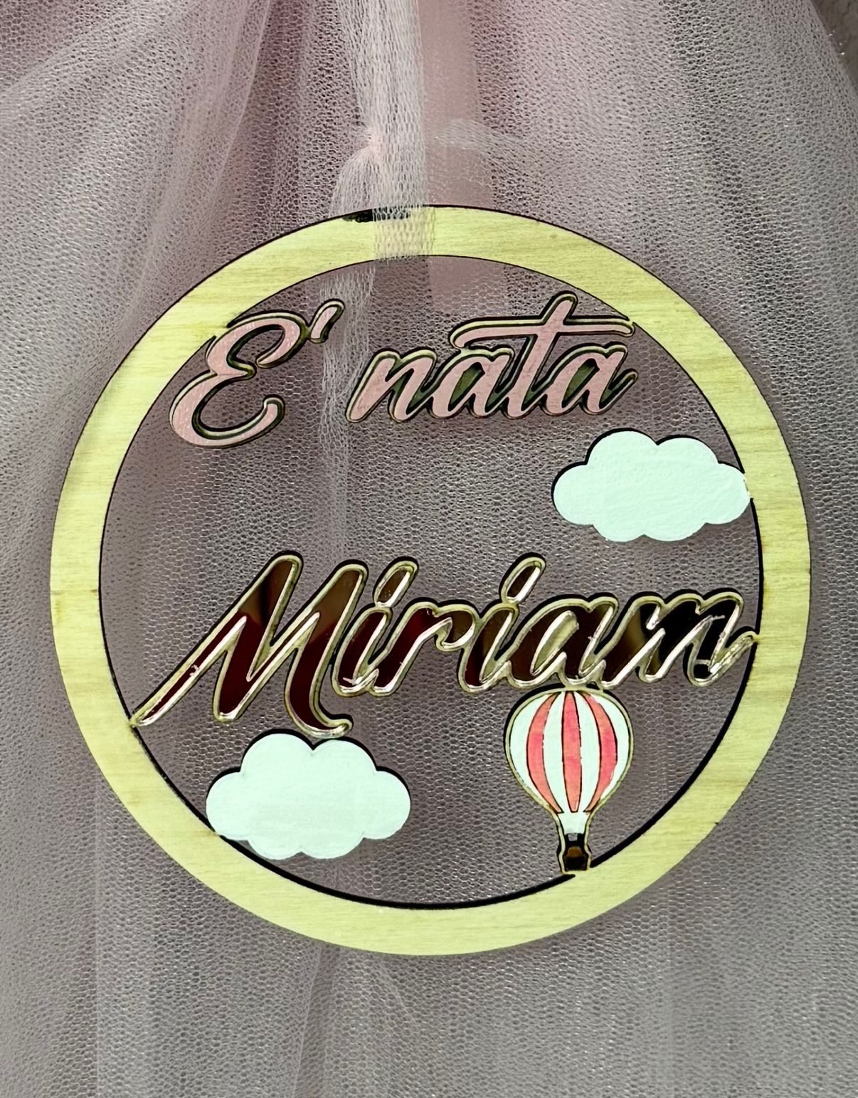 Fiocco nascita in tulle