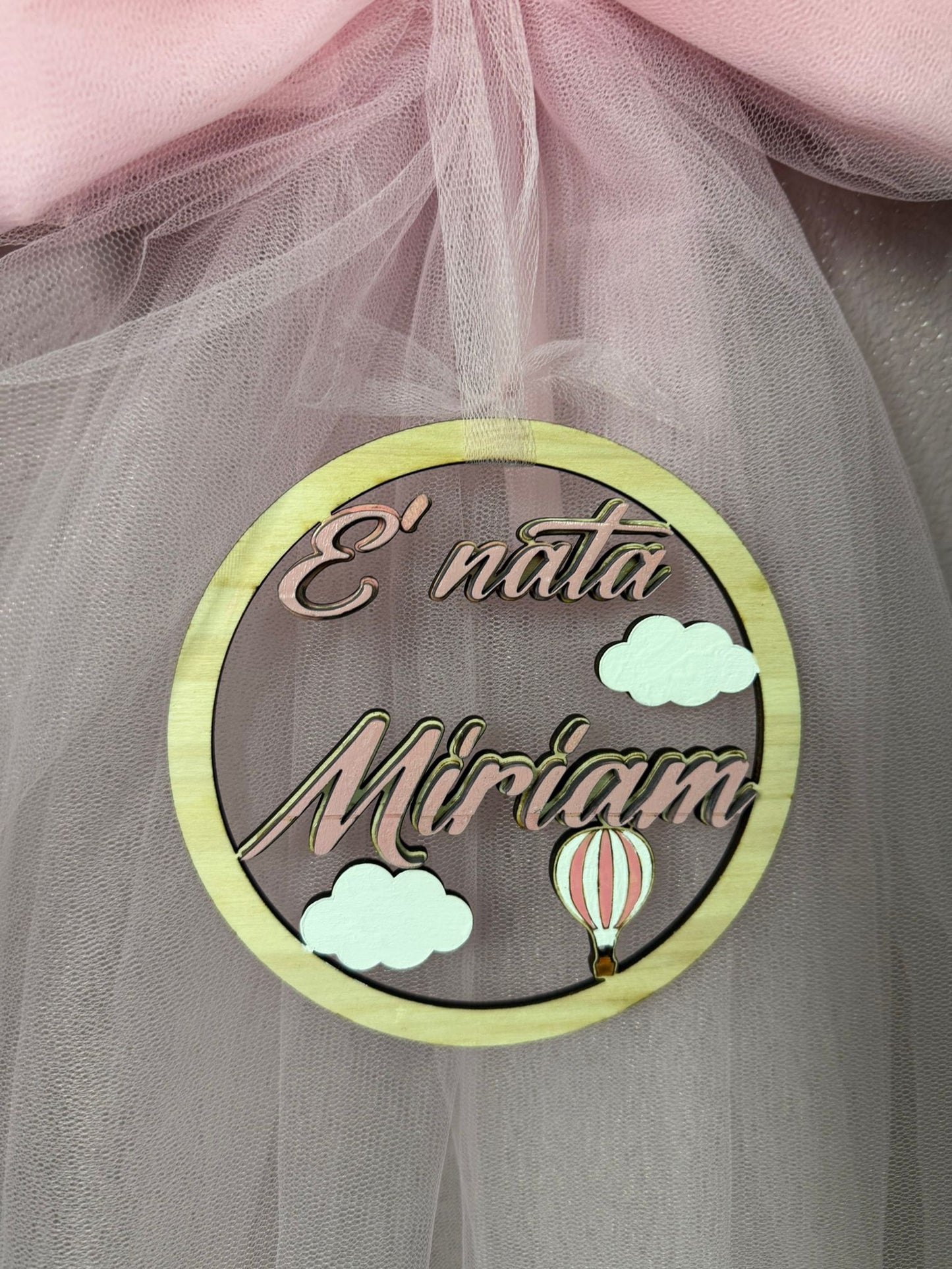 Fiocco nascita in tulle