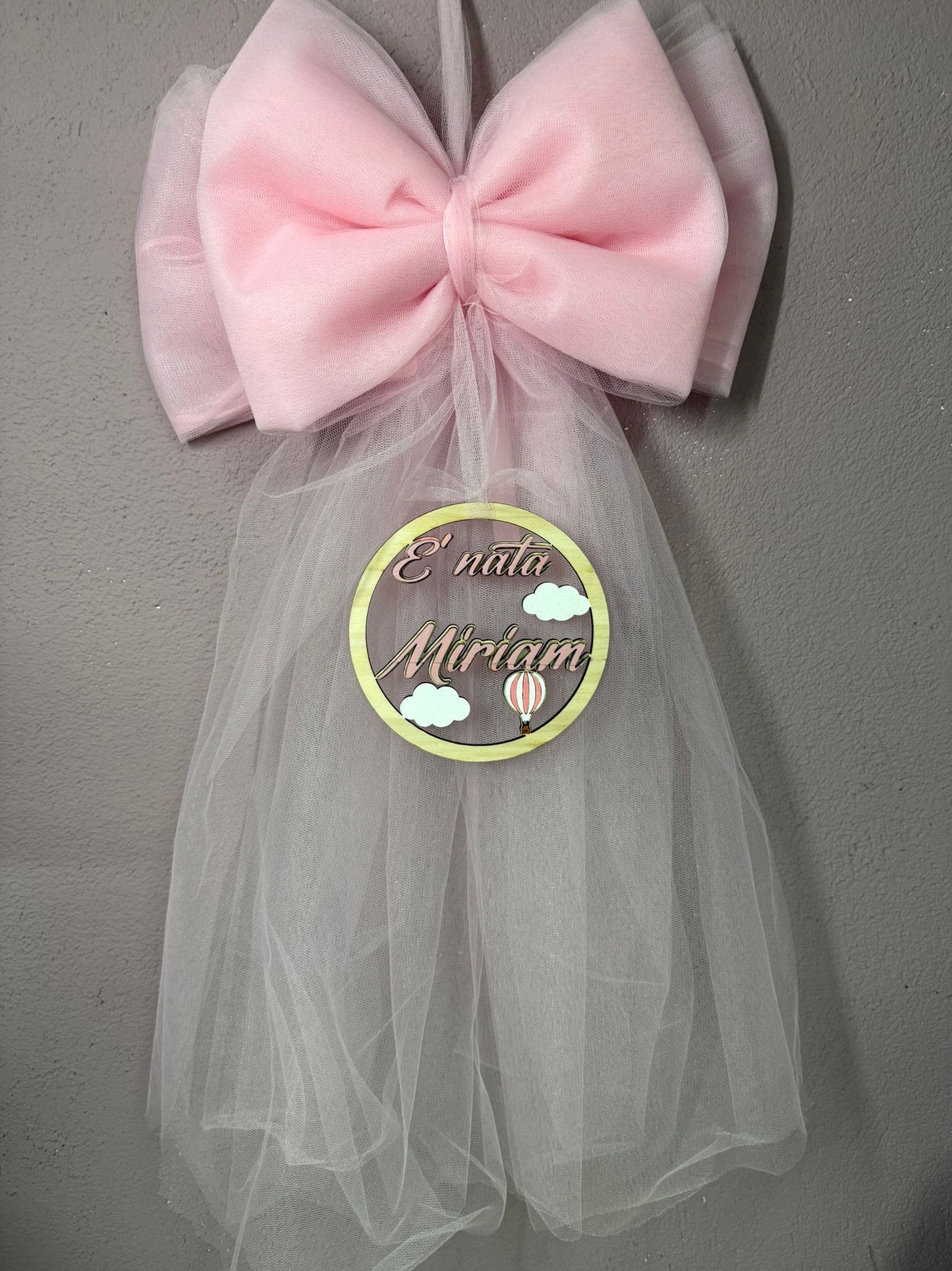 Fiocco nascita in tulle