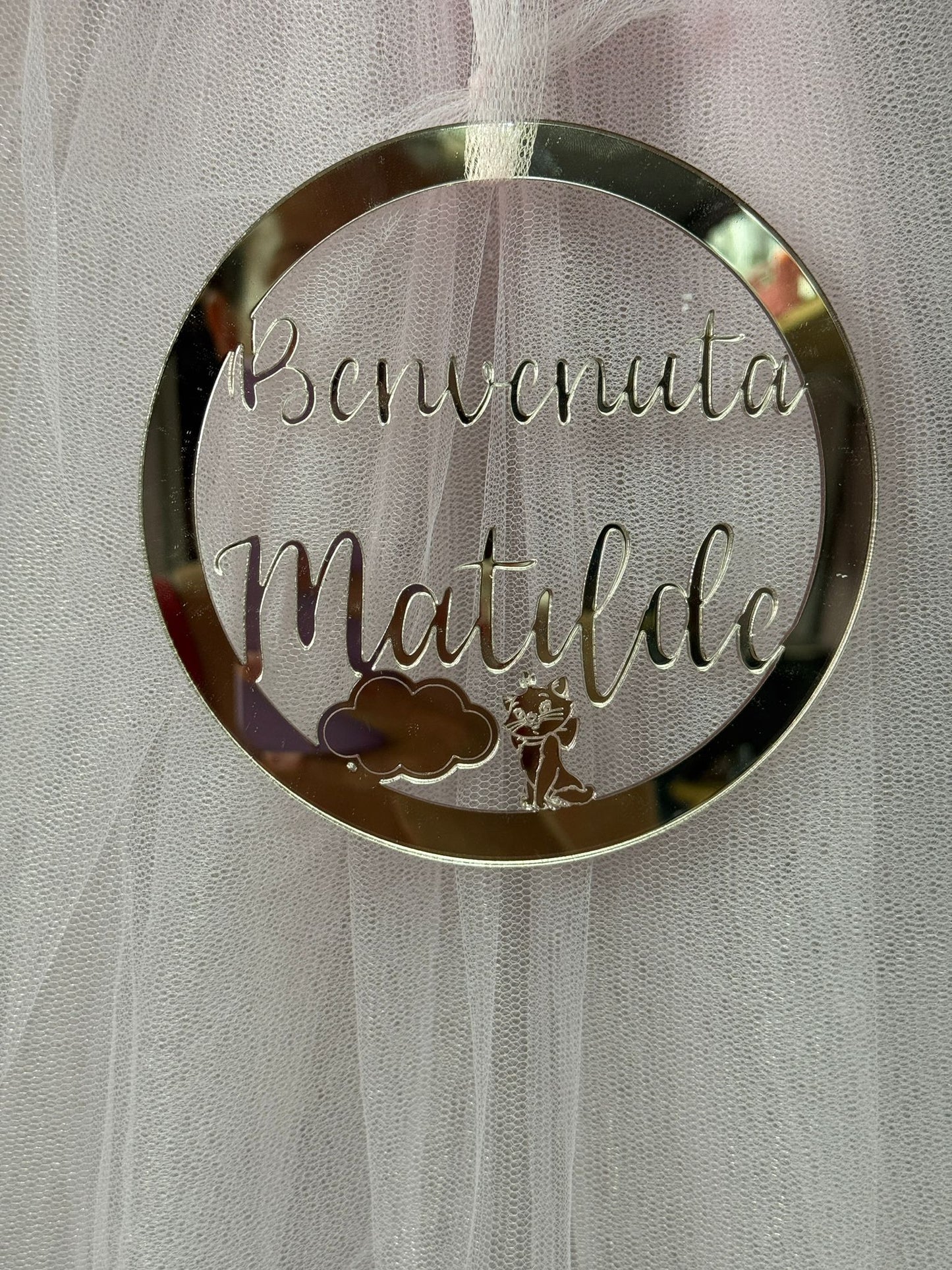 Fiocco nascita in tulle