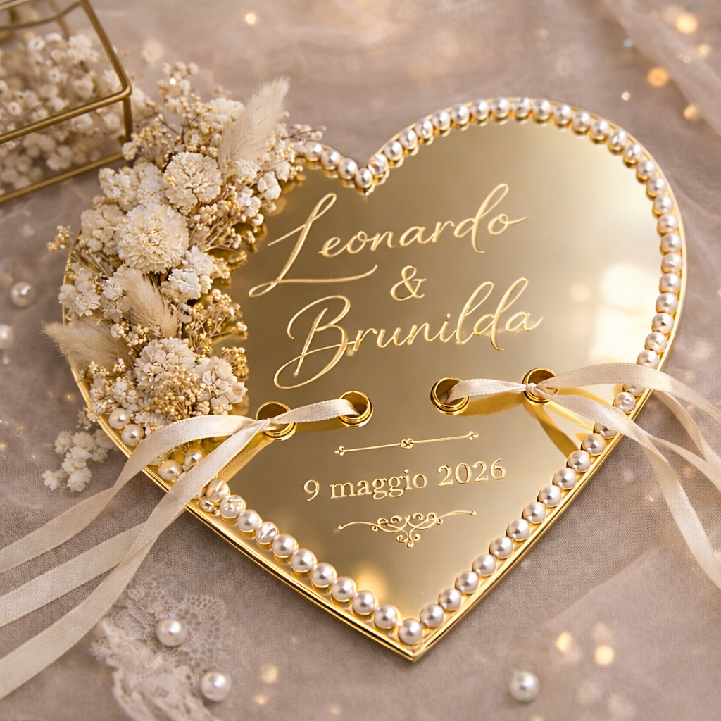 Portafedi Cuore Luxury Personalizzato – Collezione Wedding