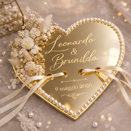 Portafedi Cuore Luxury Personalizzato – Collezione Wedding