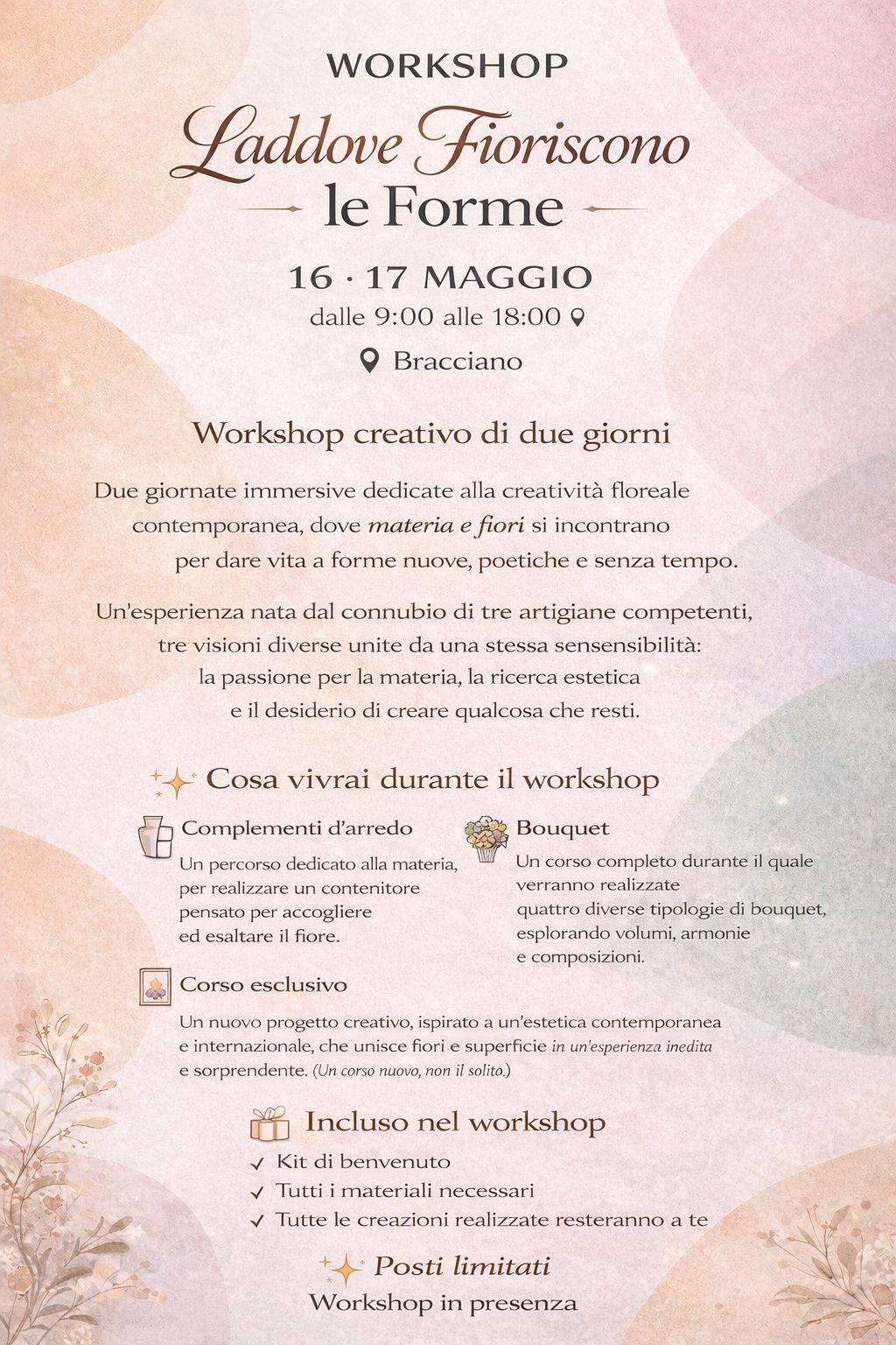 WORKSHOP IN PRESENZA | Laddove fioriscono le forme