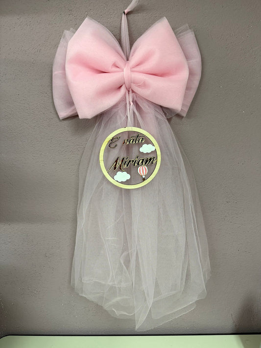 Fiocco nascita in tulle
