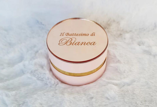 Scatolina Porta Confetti con Placca Rosa Gold