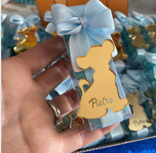 Porta confetti con personaggio in plexiglas